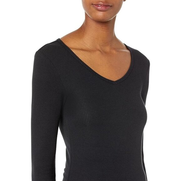 Amazon Essentials Women's Slim-Fit Layering Long Sleeve Knit Rib V-Neck Shirts b - Picture 5 of 9